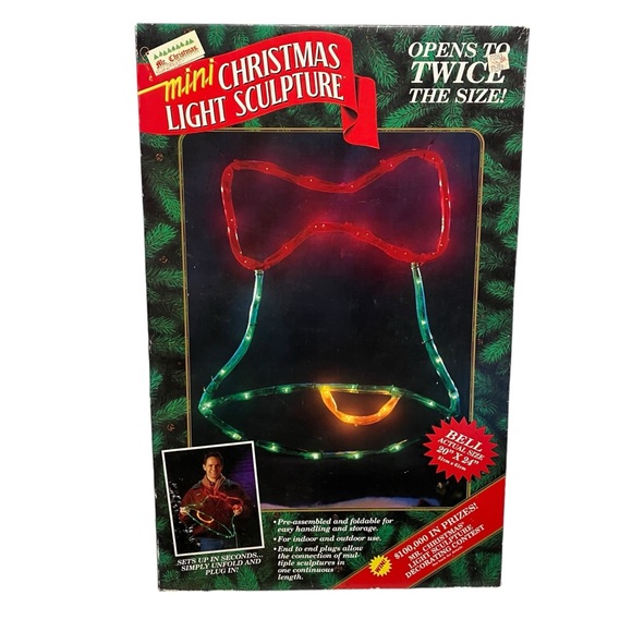 Mr Christmas Mini Christmas Light Sculpture Bell Folding Holiday Light With Box - Picture 13 of 14